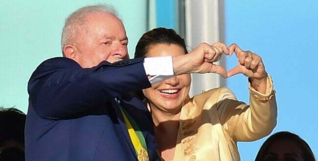 נשיא ברזיל לולה עם אשתו. צילום: רויטרס