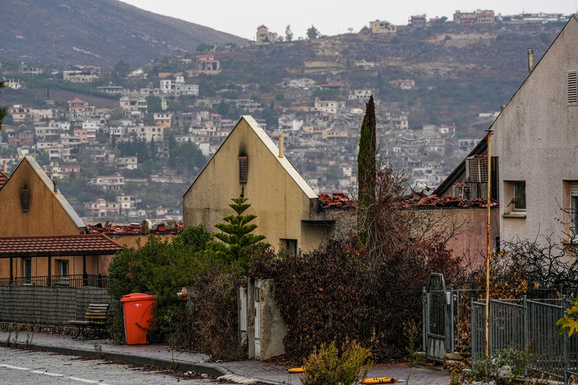 Houses in Metula and cars hit from missiles fired by Hezbollah. Photo: Flash 90